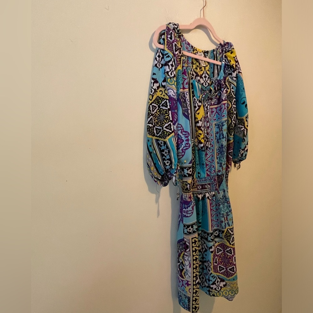 Cache Colorful Patterned Long Sleeve Dress - Picture 12 of 16